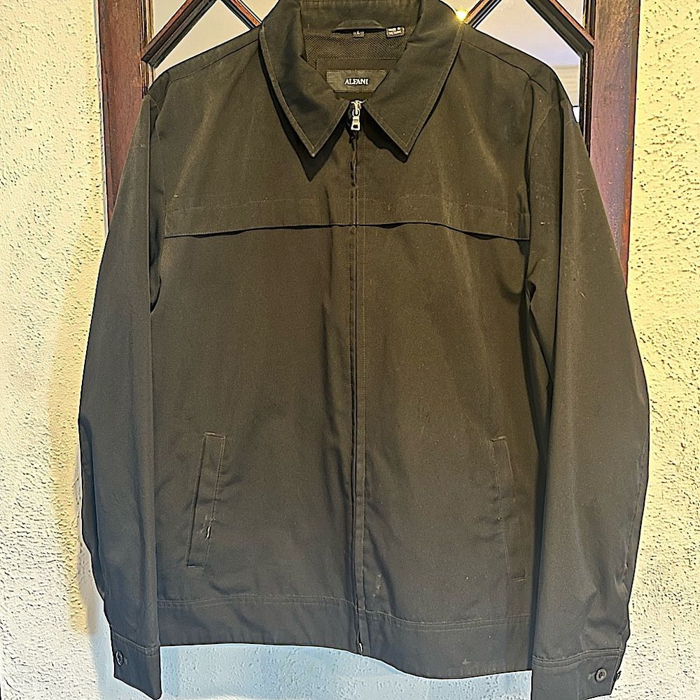 Alfani Black Zip Front Commuter Jacket Size Large